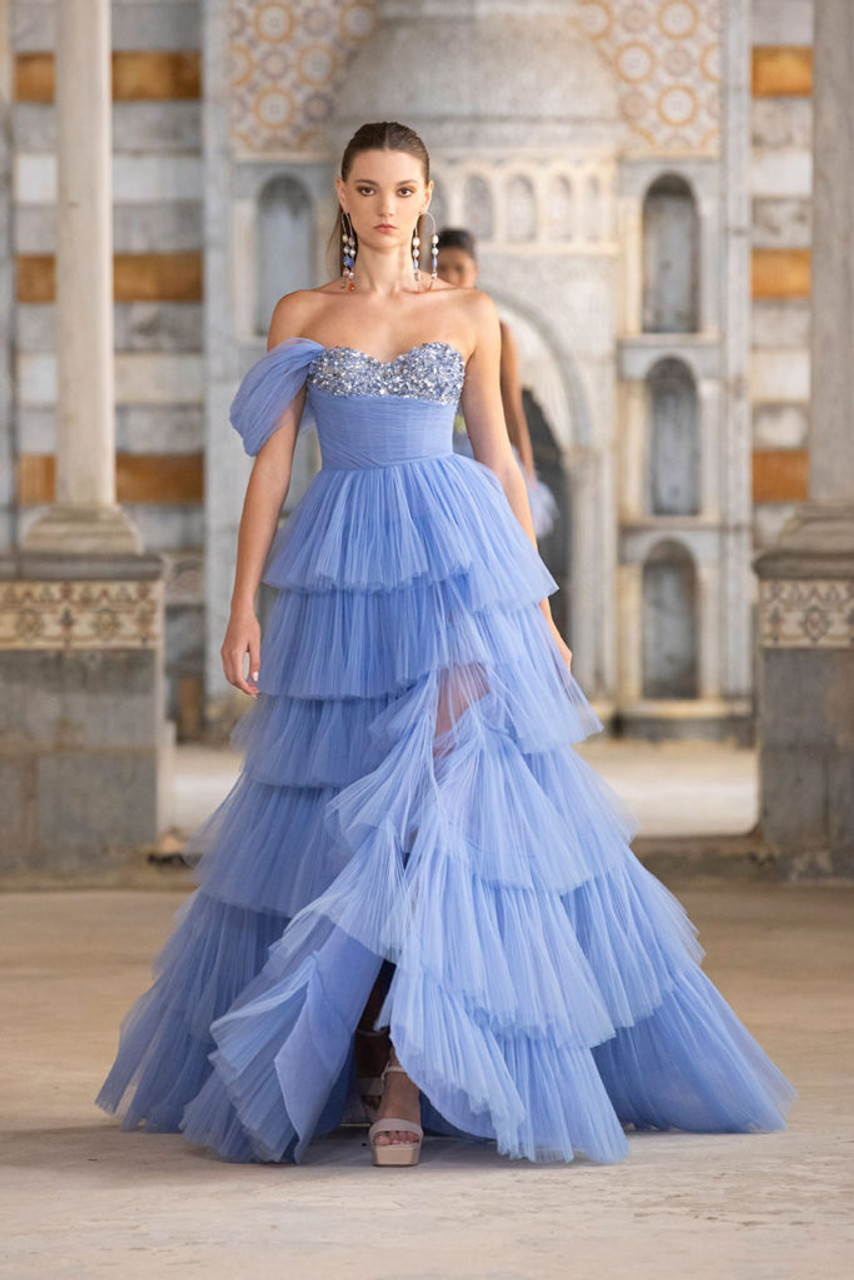 ruffle tulle dress